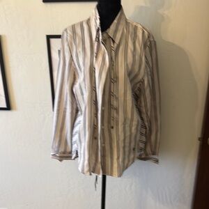Tommy Hilfiger Striped Blouse - White and Gray